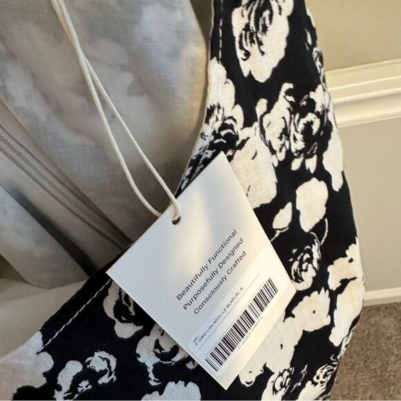 NWT Everlane Black White Linen Floral Long Sleeve Maxi Dress 6 - Picture 13 of 14